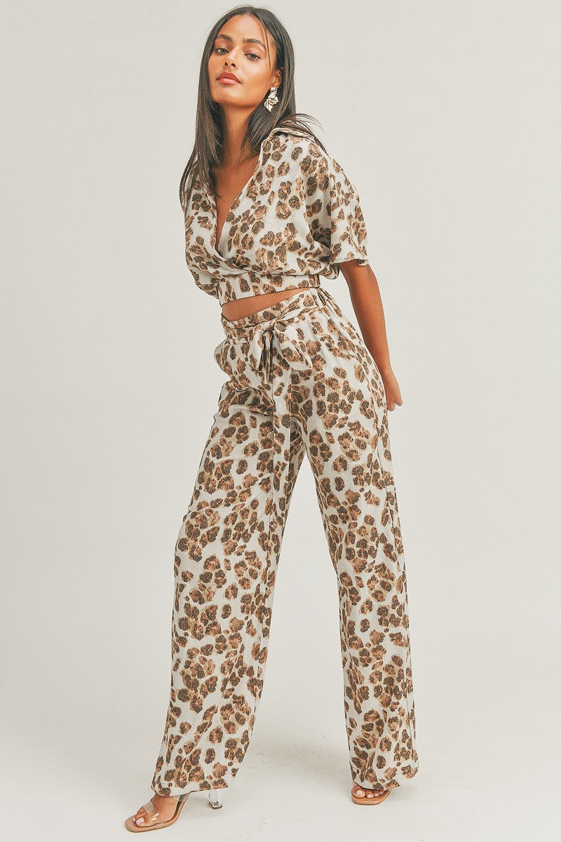 Wild Child Crop Top Animal Print Set