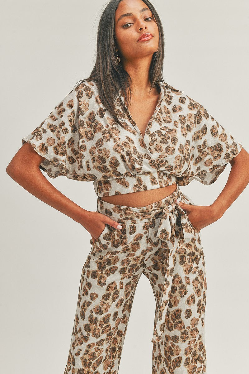 Wild Child Crop Top Animal Print Set
