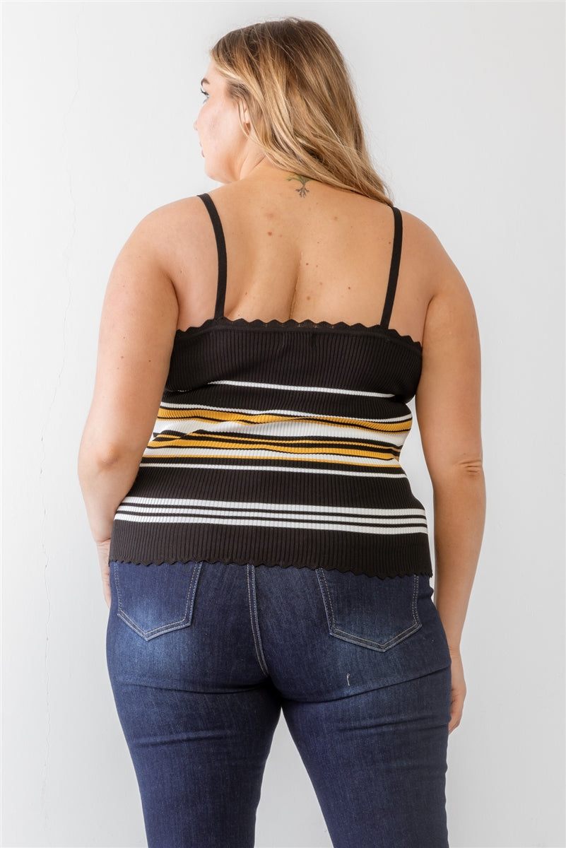 Anissa Plus Ribbed Ruffle Tank Top