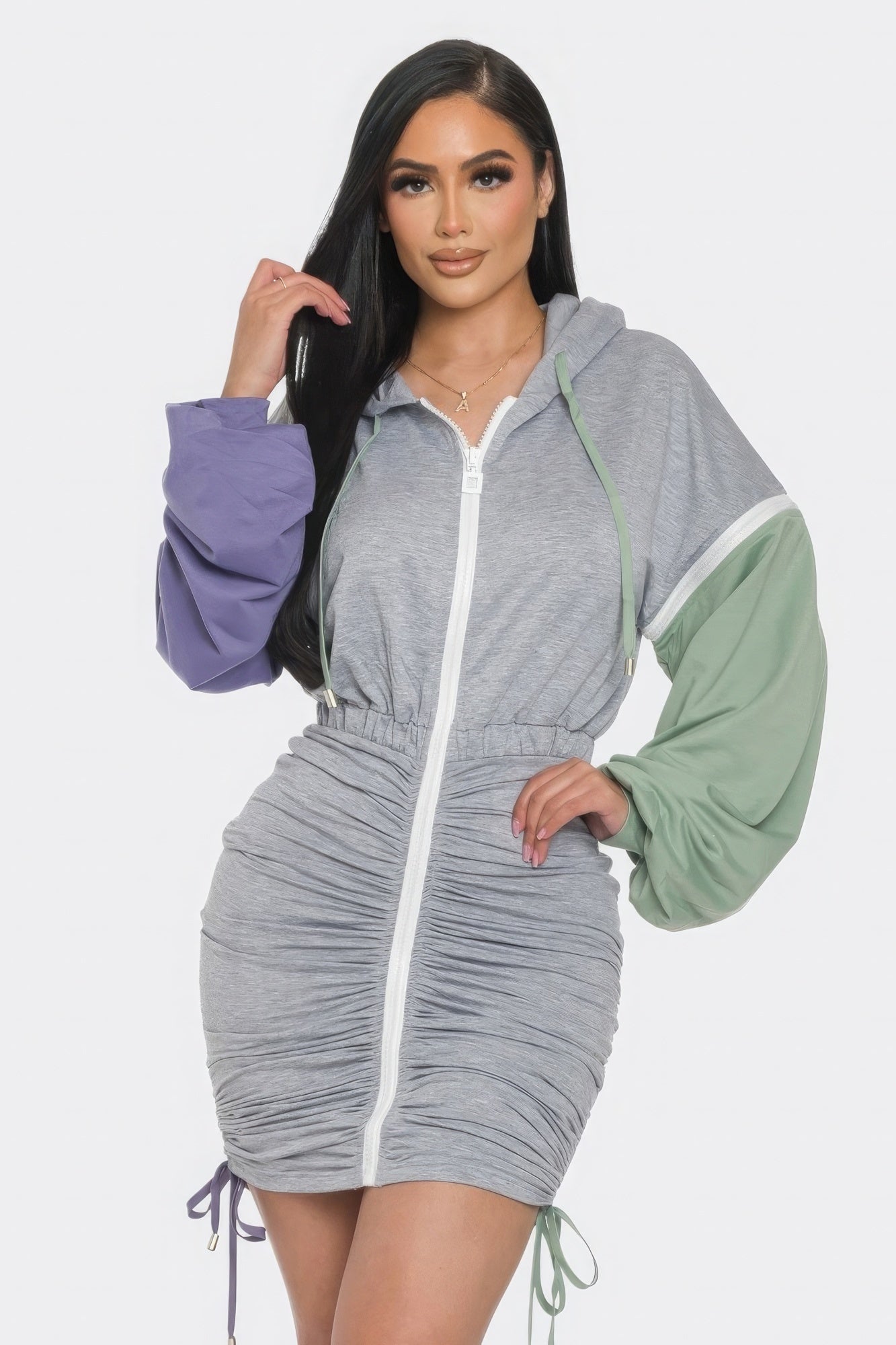 Supersonic Detachable Zipper Mini Dress