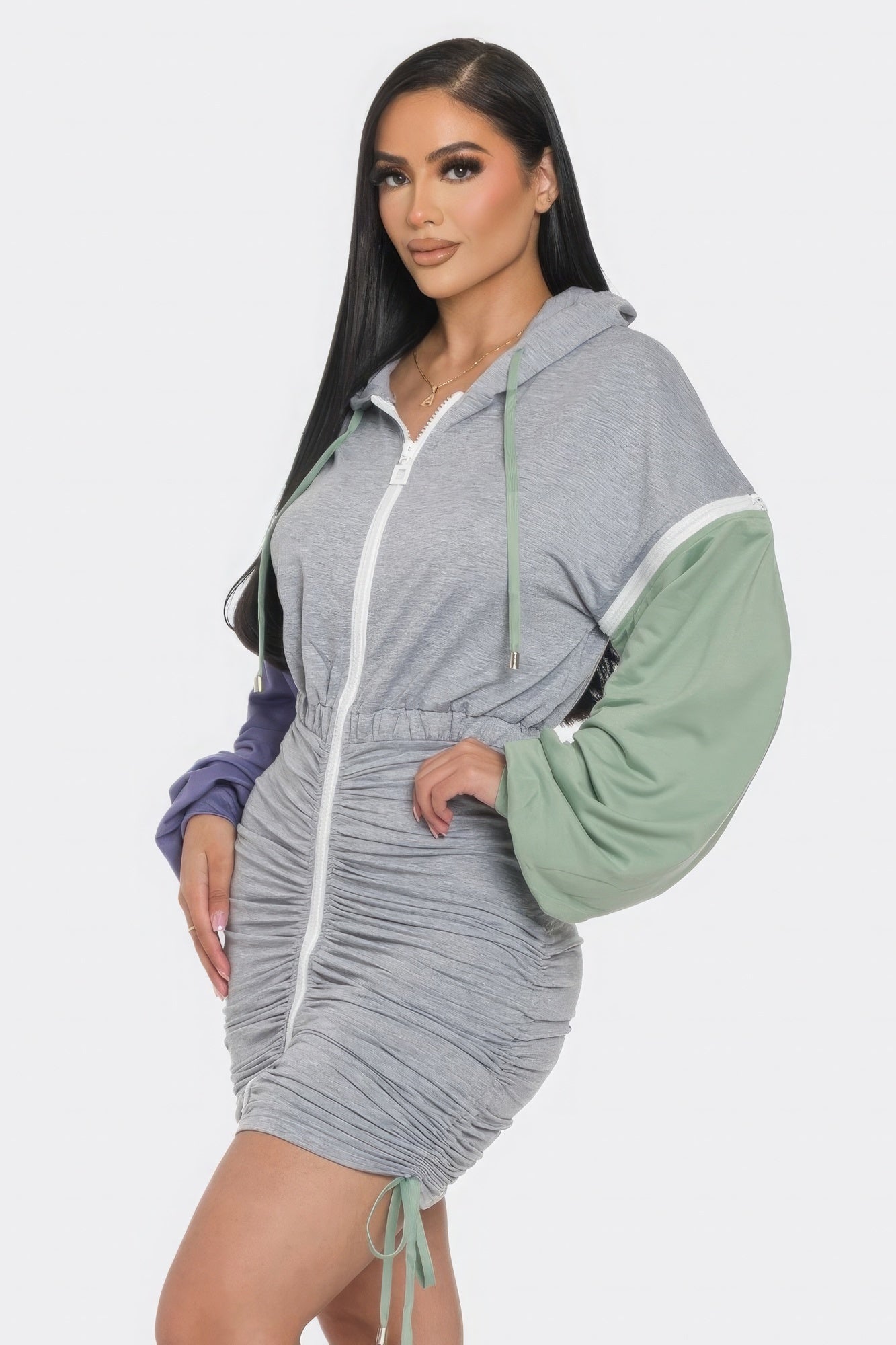 Supersonic Detachable Zipper Mini Dress