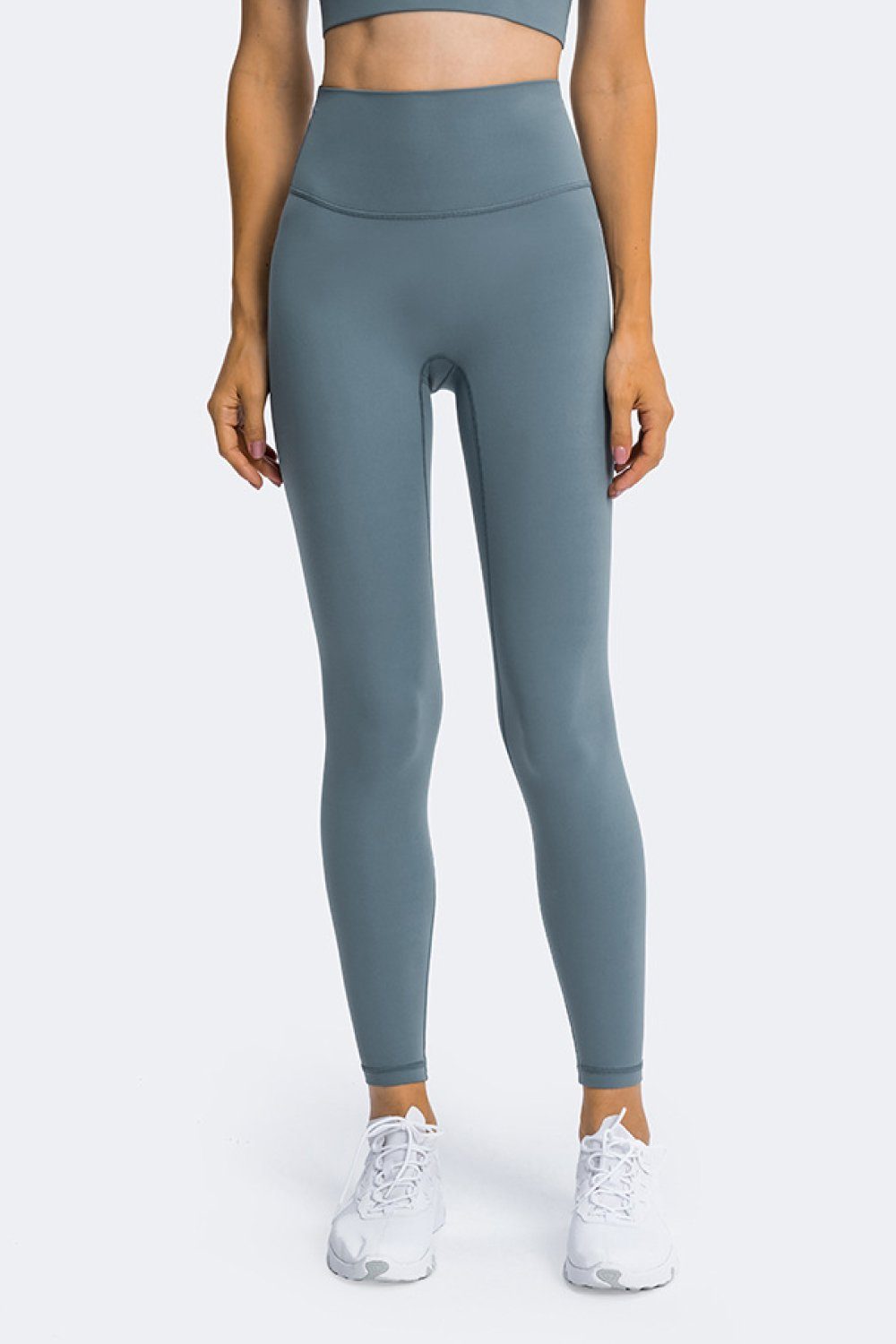 High Rise Ankle Length Yoga Leggings Trendsi Blue 4