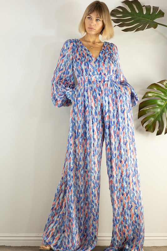 Graceful Back Open Wide Pants Jumpsuits