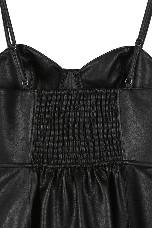 Belle Vegan leather Bustier Mini dress