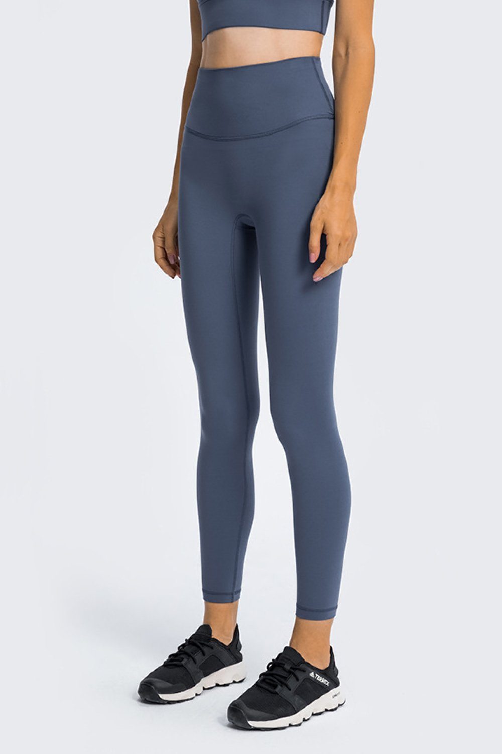 High Rise Ankle Length Yoga Leggings Trendsi Indigo 4
