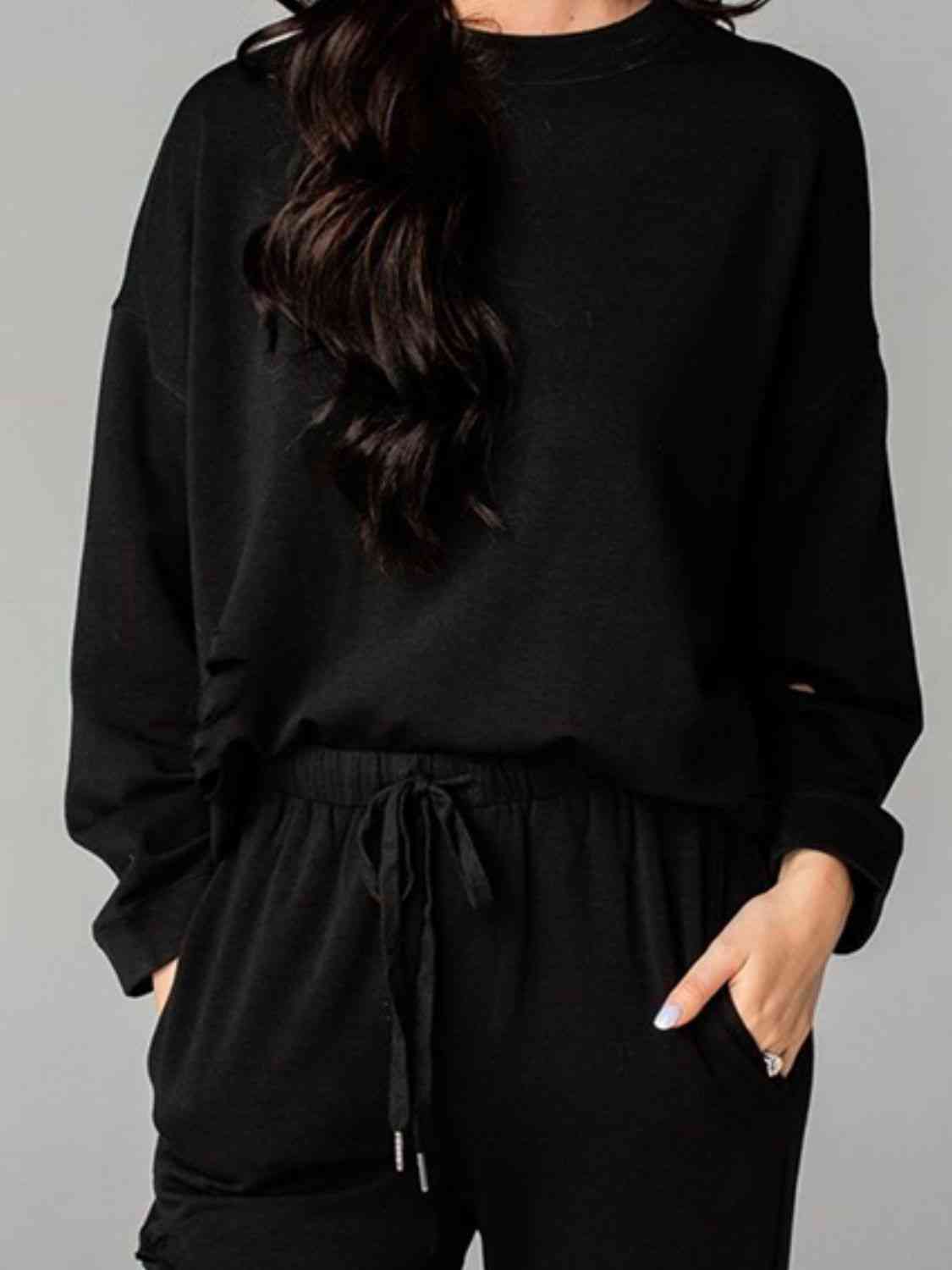 Tally Girl Distressed Sweatshirt and Joggers Set