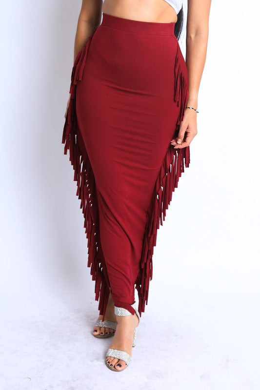 Fringed Out Maxi Skirt