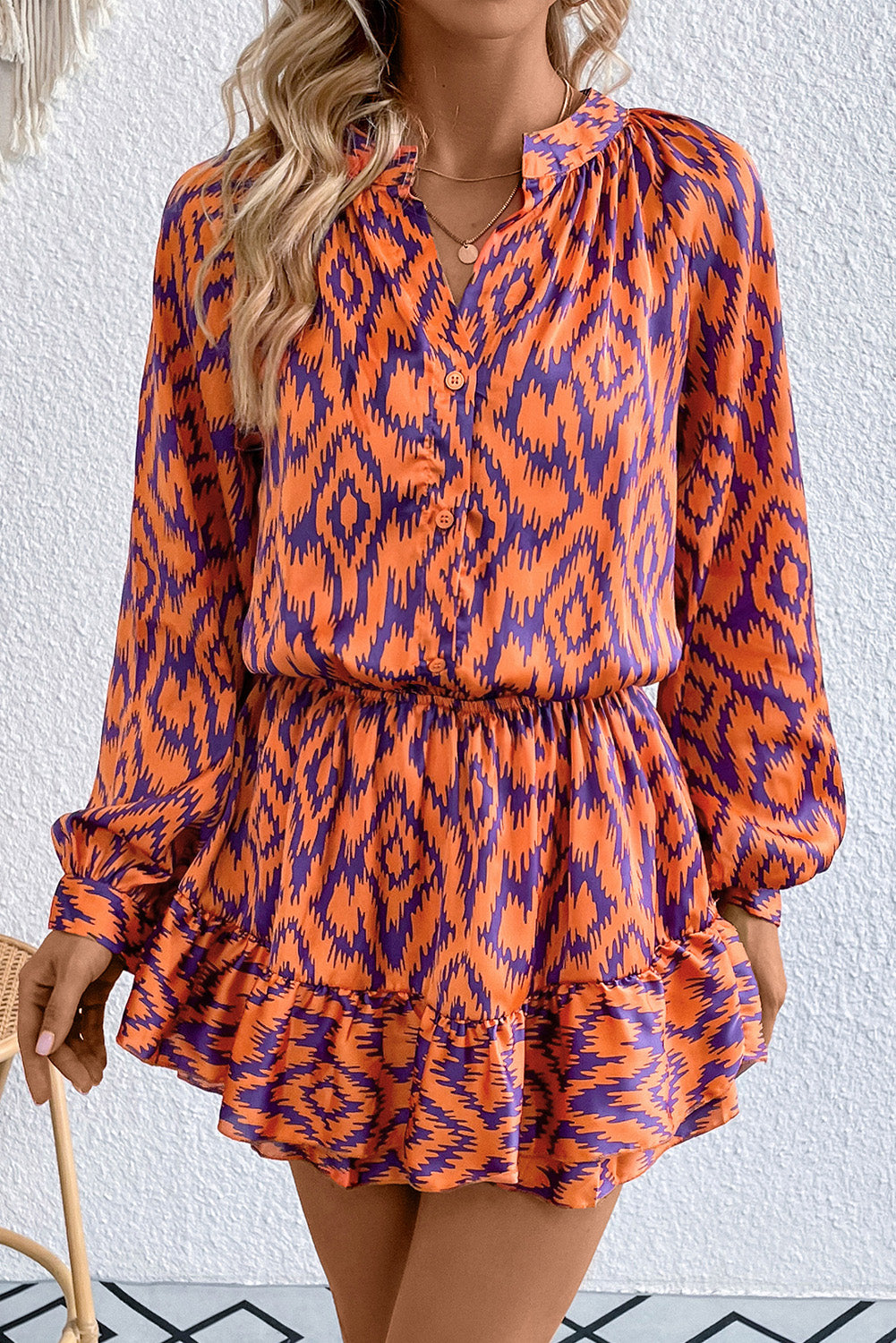 Autumn Babe Geo Print Romper