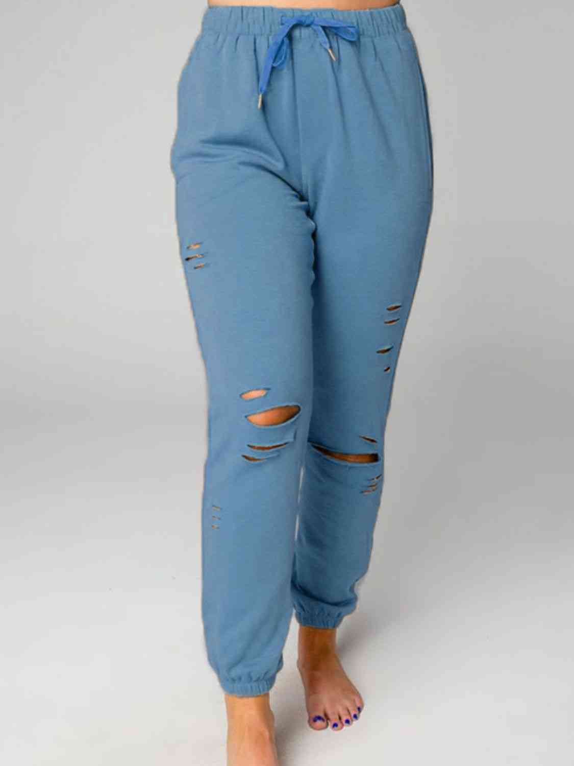 Tally Girl Distressed Sweatshirt and Joggers Set