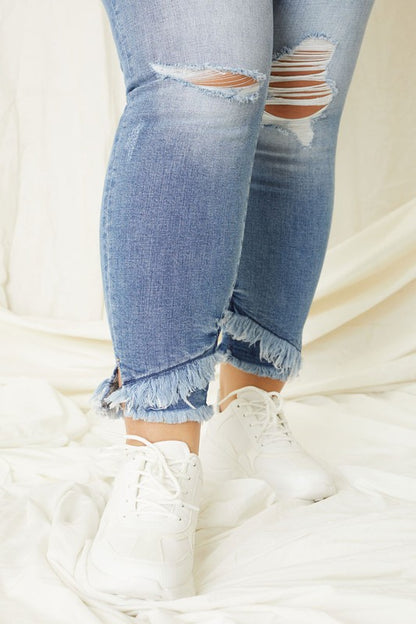 Kia Plus Mid Rise Ankle Skinny Jeans
