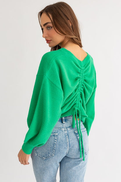 Cute Little Thing Fuzzy Sweater with Back Ruching