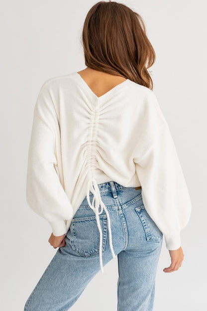 Cute Little Thing Fuzzy Sweater with Back Ruching