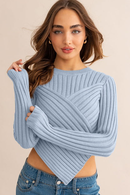 Never Better Asymmetrical Hem Sweater Top