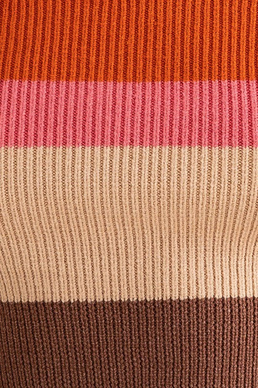Live a Little Color Block Stripe Knit Top