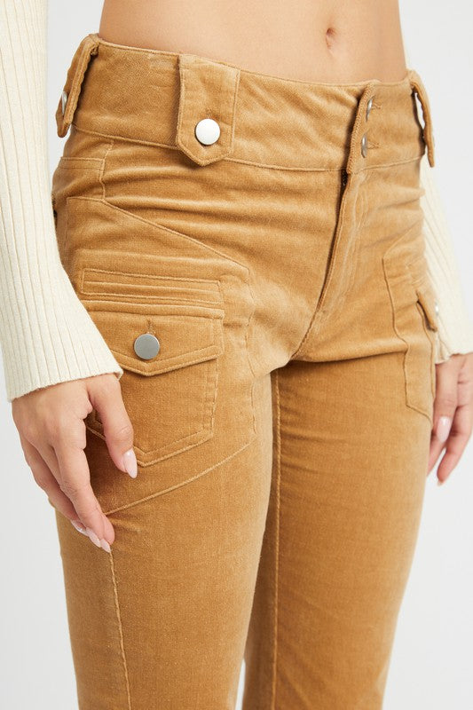 LOW RISE PANTS WITH BELL BOTTOM