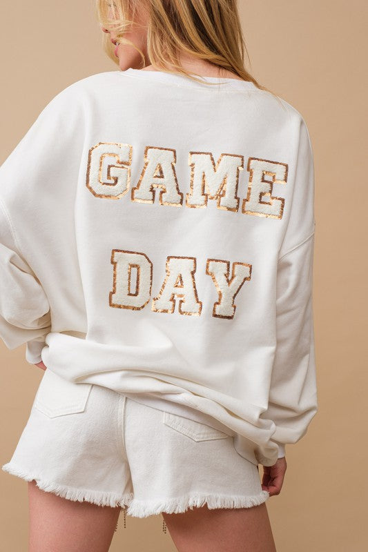 Game Day Sequin Patch Sweatshirt