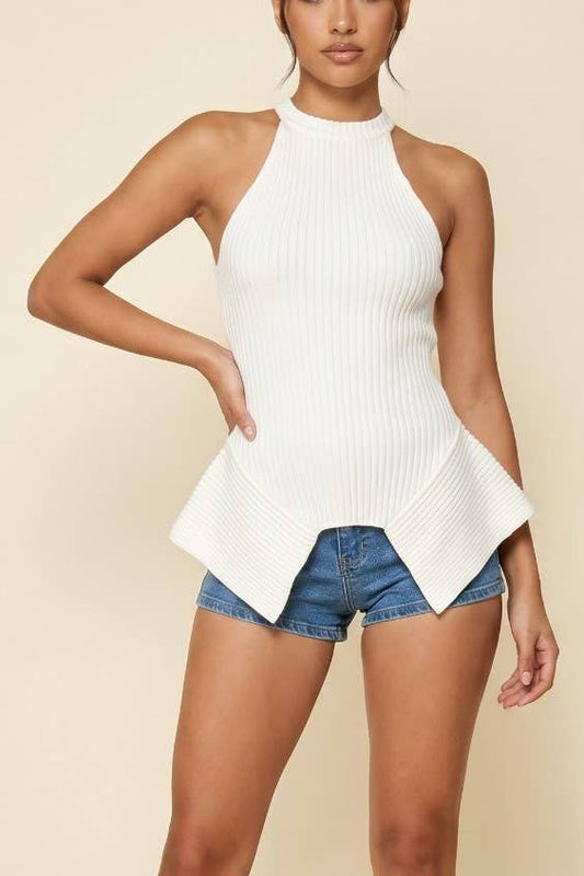 Sunday Social Ribbed Knit Top