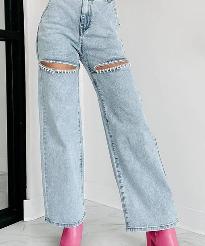 MULTI-POCKET HAND-DRILLED JEANS FOR RUGGED STYLE AND ARTISAN: Black / S