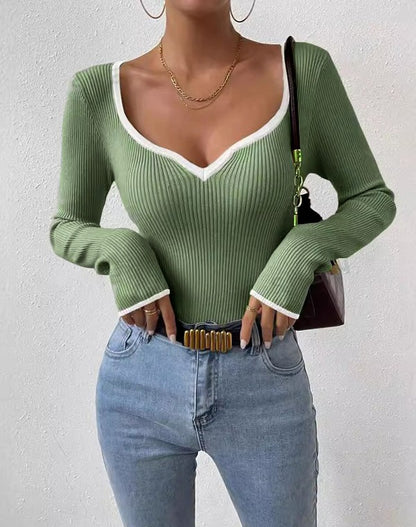 Tina Ribbed long sleeve top