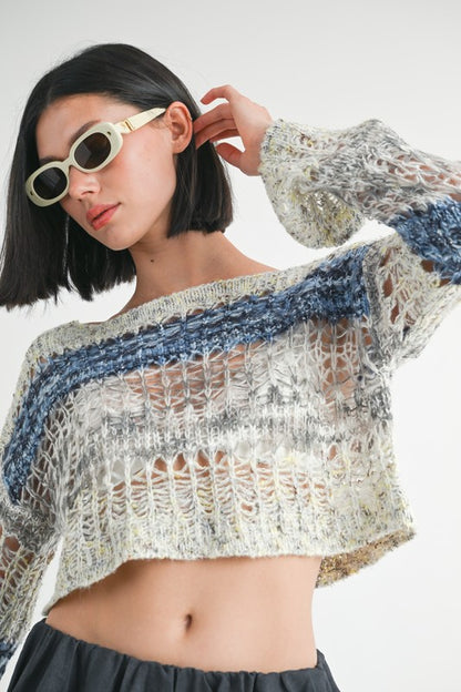 LOOSE KNITTED CROP SWEATER