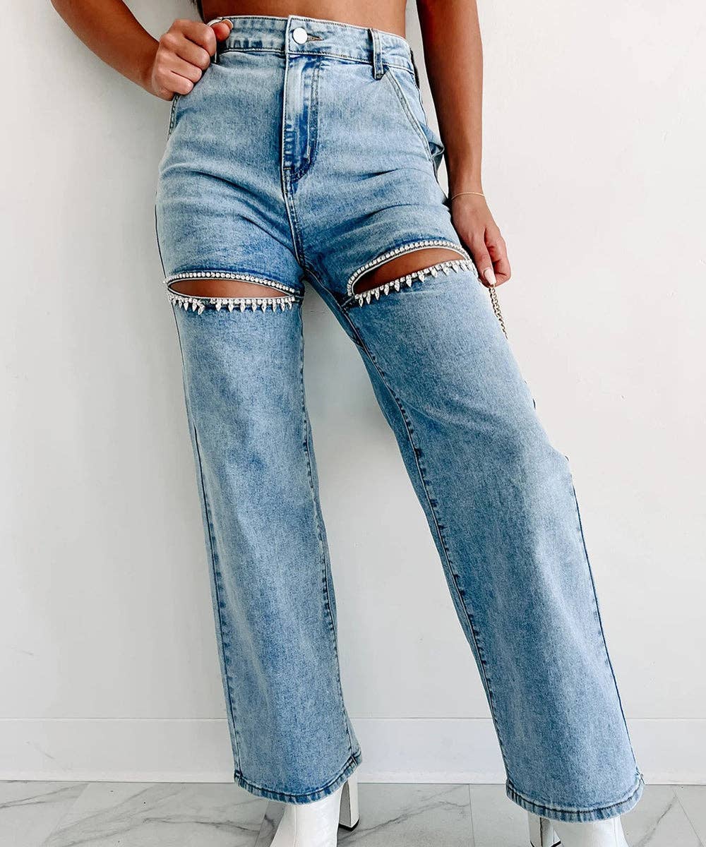 MULTI-POCKET HAND-DRILLED JEANS FOR RUGGED STYLE AND ARTISAN: Black / S