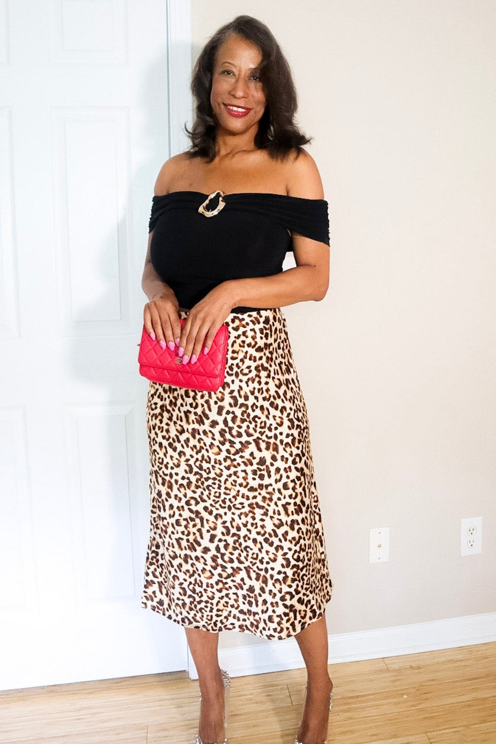 Wild N Chic Satin Midi Skirt