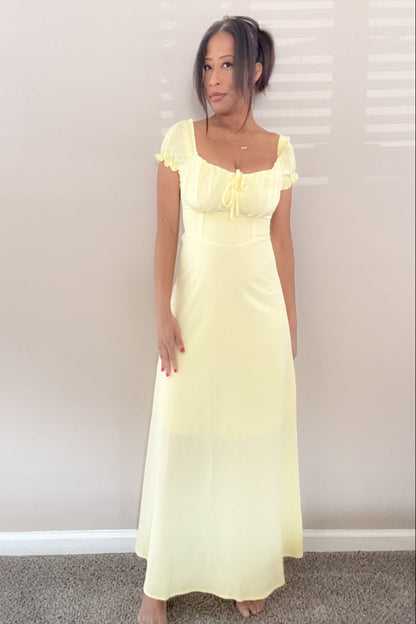 Devine Sweetheart Neck Short Sleeve Maxi Dress