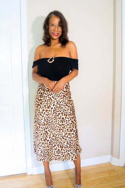 Wild N Chic Satin Midi Skirt