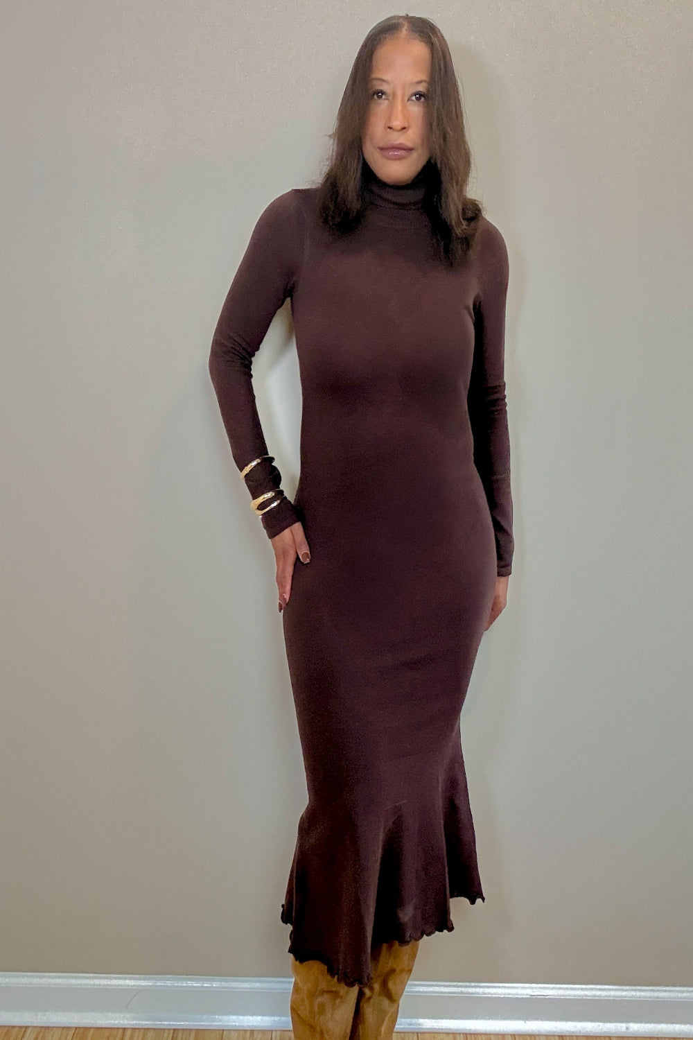 Fall like Me Midi Dress with Back Cutout