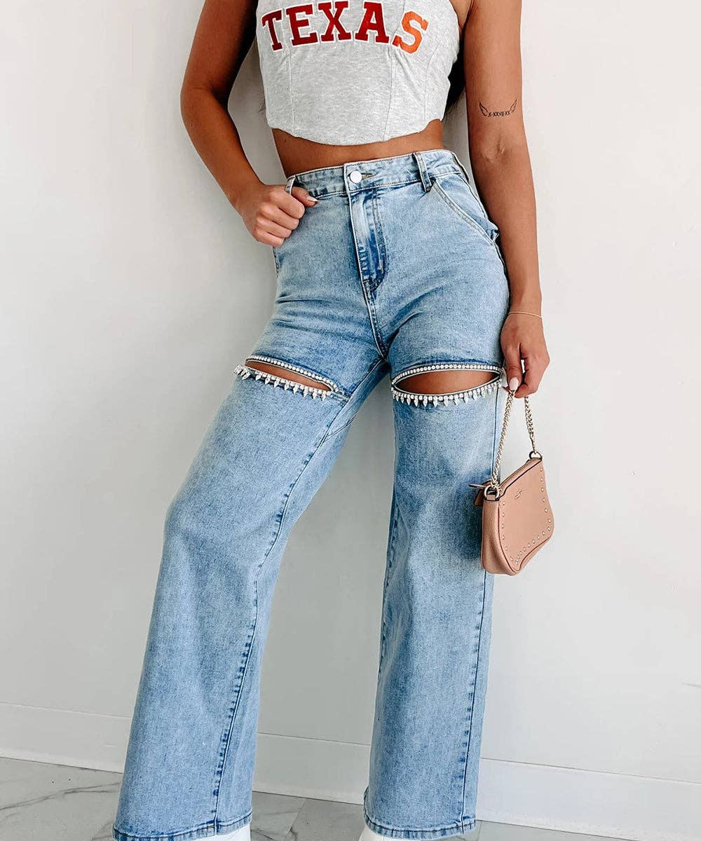 MULTI-POCKET HAND-DRILLED JEANS FOR RUGGED STYLE AND ARTISAN: Black / S