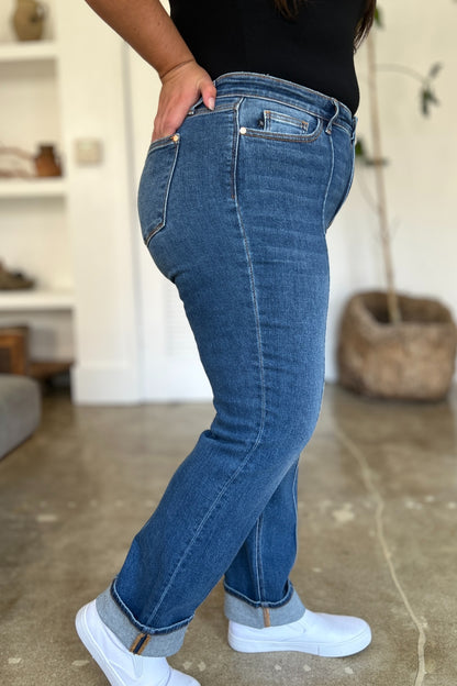 Judy Blue Jeans Full Size High Waist Front Seam Detail Straight Leg Jeans