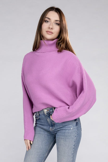 Up Top Viscose Dolman Sleeve Turtleneck Sweater