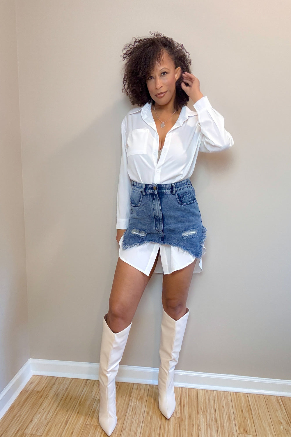 Show Out Mini Skirt Shirt Dress