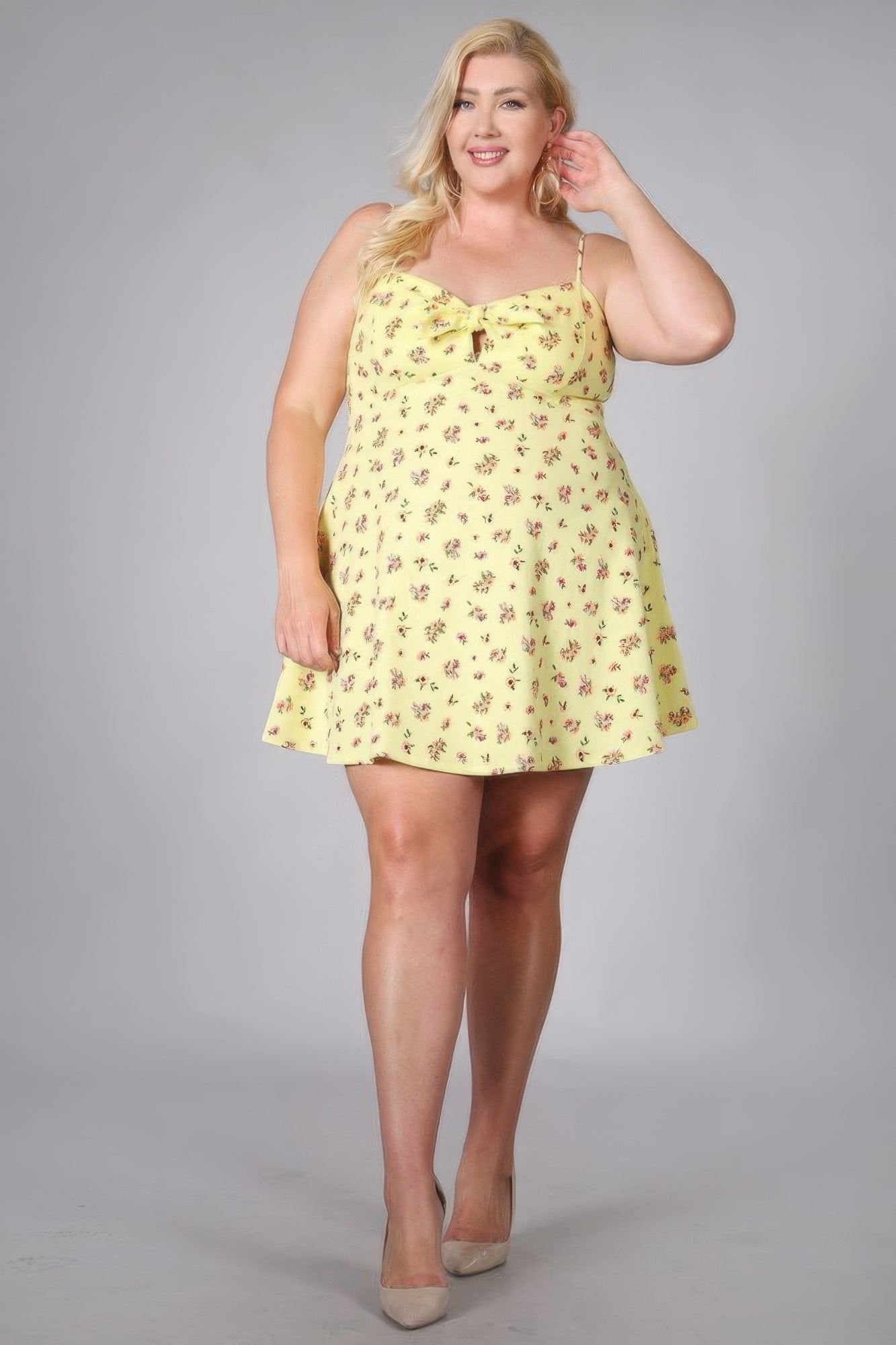 Jennette Plus Size Floral Fit And Flare Dress