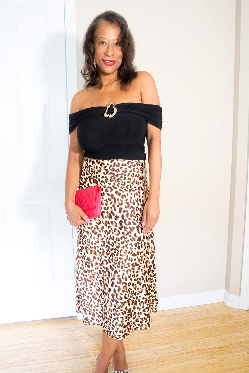 Wild N Chic Satin Midi Skirt