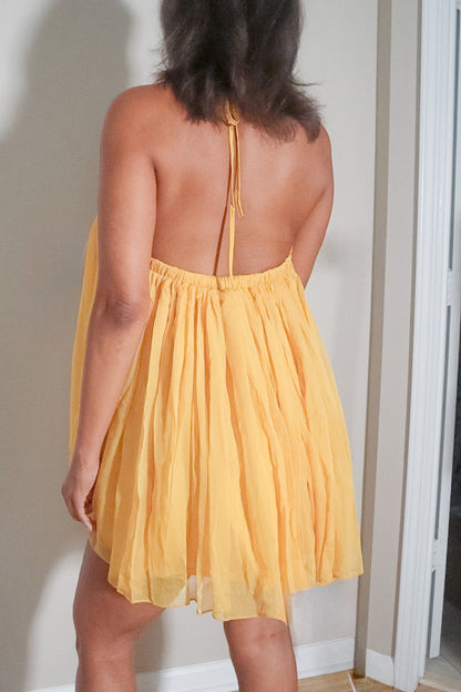 Sunshine and Free Backless Halter Neck Dress