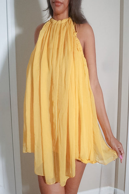 Sunshine and Free Backless Halter Neck Dress
