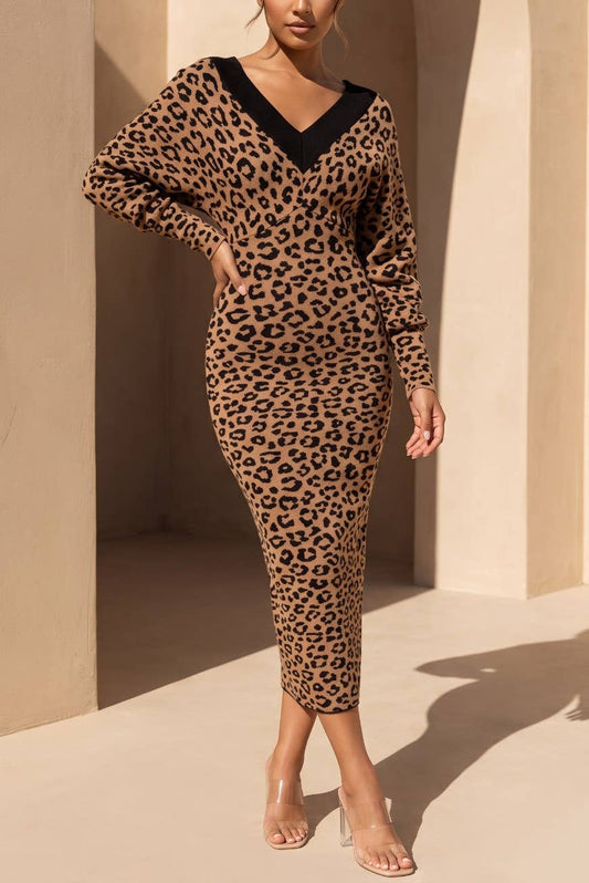 Wild Intentions Leopard Sweater Dress