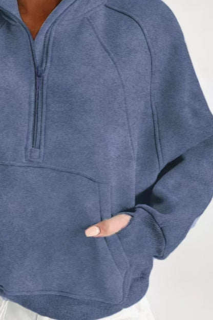 Half Zip Long Sleeve Sweatshirt