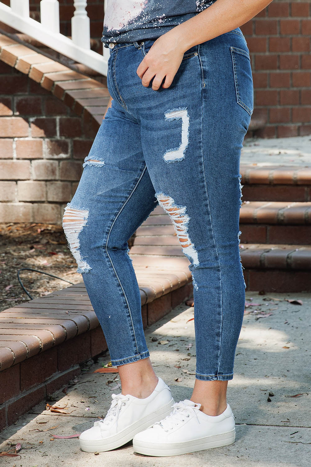 Nora Plus Size Distressed Skinny Jeans