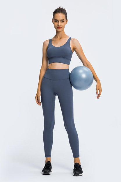 High Rise Ankle Length Yoga Leggings Trendsi 