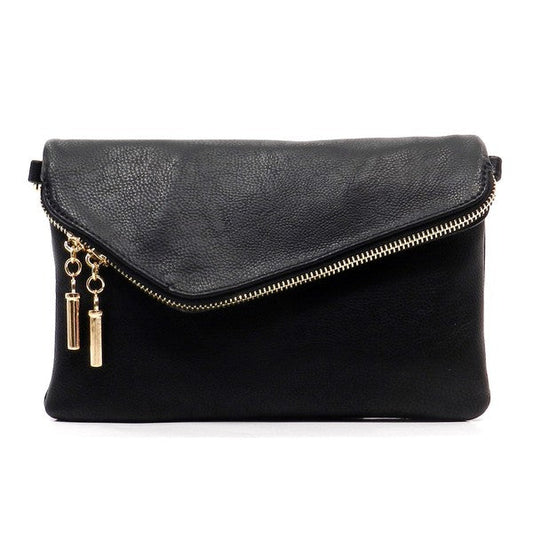 Lot of Love Fashion Envelope Foldover Clutch Fashion World BLACK one 