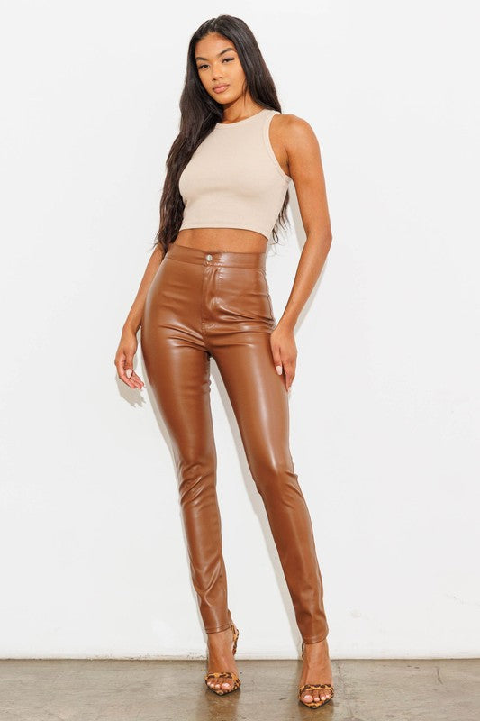 Ready for Anything Vegan Leather Skinny Jean