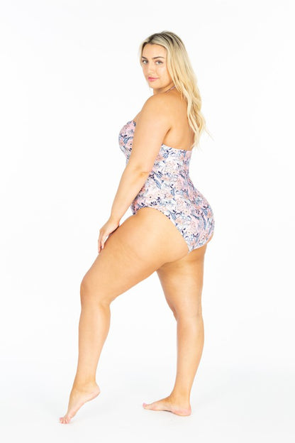 Plus Size Cut Out Front Halter One Ps Swimsuit