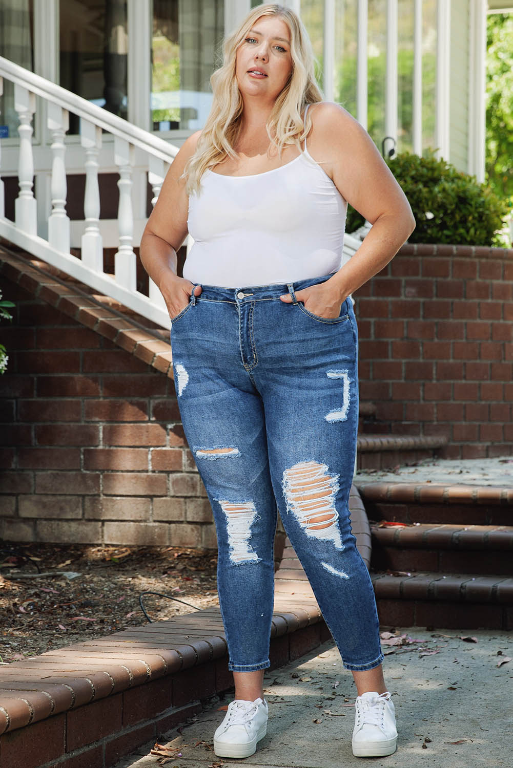 Nora Plus Size Distressed Skinny Jeans