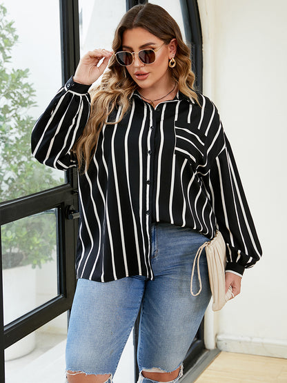 Audrey Plus Size Striped Shirt