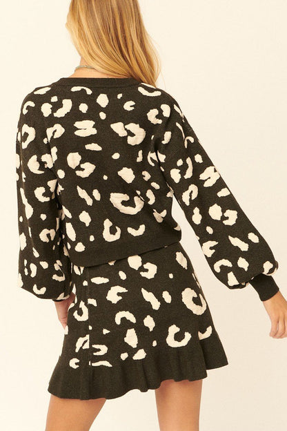 Misha Leopard Print Pullover Sweater