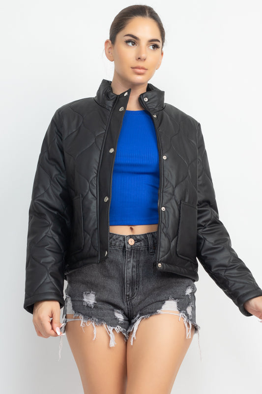 Like Right Now Mock Neck Quilted Jacket