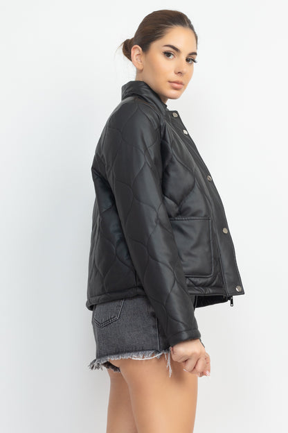 Like Right Now Mock Neck Quilted Jacket