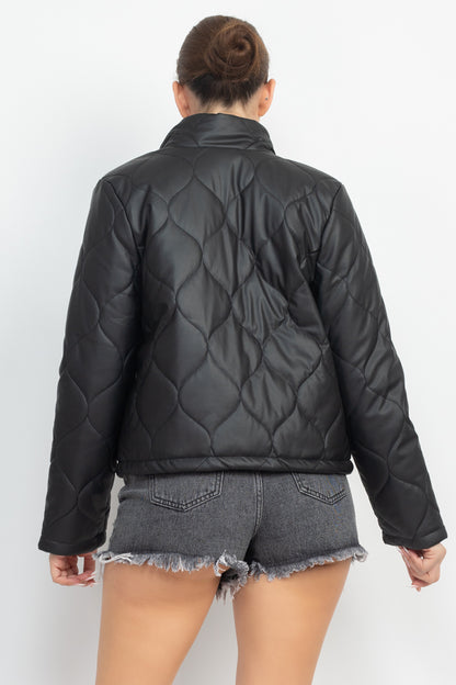 Like Right Now Mock Neck Quilted Jacket